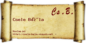 Csele Béla névjegykártya